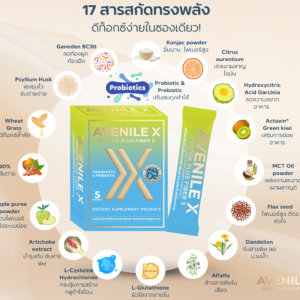 ดีท็อกซ์ลำไส้ด้วย Avenile X สูตรพรีเมียม Probiotic & Prebiotic