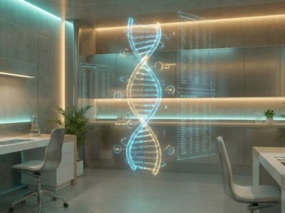 Epigenetics 2026 Investment - Biotech laboratory with DNA visualization and gene expression data