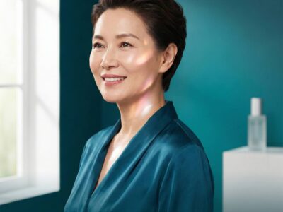 ผู้หญิงวัยกลางคนมั่นใจ ผิวกระชับ ผลลัพธ์จากคอลลาเจน