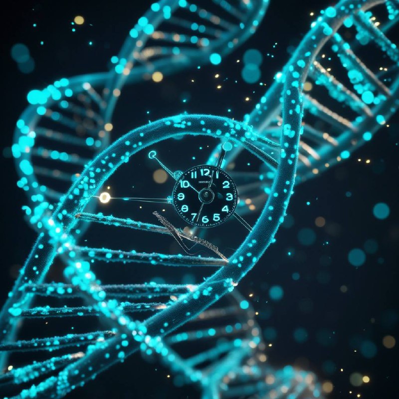 Epigenetic clock biological age DNA concept